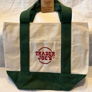 Trader Joe's Green Mini Canvas Tote Bag